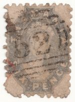 TASMANIA, 1864 6d Grey-Violet SG64 - Used "52"