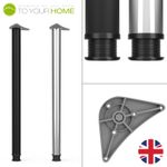 Height Adjustable Breakfast Bar Worktop Desk Table Leg Support Chrome Black