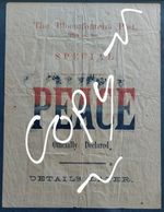 RARE BOER WAR NEWSPAPER HEADLINE POSTER. BLOEMFONTEIN POST "PEACE" JUNE 1ST 1902