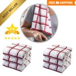 6X EXTRA LARGE JUMBO TERRY MULTI TEA TOWEL KITCHEN DISH BIG CHECK 100% COTTON UK