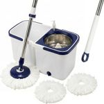 FLOOR MAGIC SPIN 360 Degree MOP BUCKET SET MICROFIBER WITH EXTRA MOP HEADS