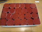 24  packs of vintage pure wool 6-ply rug yarn (like Readicut), #25 RUST