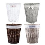 Wickerfield Four Colors Available Oval Wicker Laundry Basket with Lining and Lid