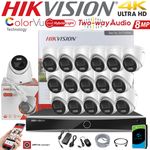 HIKVISION GENUINE 8MP 4K CCTV NVR PoE IP ColorVu 2-Way Audio Camera System Kit