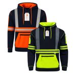 Hi Vis Safety Pullover Hoodie Class 3 EN ISO 20471 Hi Viz Fleece Workwear Jumper