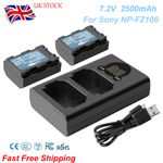 2x NP-FZ100 Battery +Charger For Sony Alpha A7 III A7R III A7R IV A9S A9R A6600