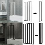800/1200x1400mm 4/5 Folding Over Bath Shower Screen Collapsing Glass Door Panel