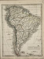 1840 South America Original Antique Hand Coloured Map by Sidney Hall