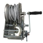 3500lbs Heavy Duty Hand Winch Hand Crank 2 Gear Steel Cable Fit ATV Trailer Boat