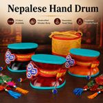 Nepalese Hand Drum Tibetan Dharma Drums Clear Sound Goat Skin Square Hand Drum