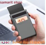 Mens RFID Blocking Wallet Slim Credit Card Holder Black Minimalist Auto Pop Up