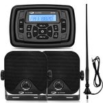 Boat Stereo Bluetooth Waterproof Receiver + 4inch 120W Speakers + FM AM Antenna
