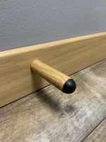 Solid Oak Lacquered Long Wall Door Stop - 95mm Long