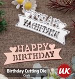 Happy Birthday Card Making Die Stencil Craft DIY Metal Cutting Scrapbooking