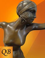 ART DECO BRONZE BALL DANCER FIGURINE SCULPTURE MAURICE GUIRAUD RIVIERE FLAPPER