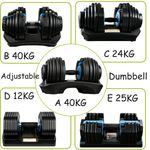 Adjustable Dumbbell 12/24/40kg Home Gym Equipment Workout Exercise Fitness New