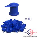 33MM UNIVERSAL LONG REACH DUSTITE TRUCK WHEEL NUT COVER INDICATOR BLUE X 10