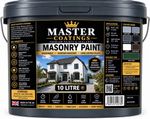 MASTER COATINGS Weather Proof  Smooth Exterior Masonry Paint 1/5/10/20L COLOURS
