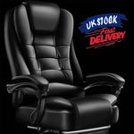 Ergonomics Massage Office Chair w/ Footrest Swivel Leather Gaming Recliner Chair