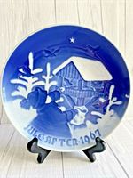 Vintage Bing Grondahl Danish Collectors Plate,1967 Christmas Plate Vintage