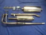 MG 4 PART MGB STAINLESS EXHAUST SYSTEM INC FITTING KIT 1969-74 CHROME BUMPER   