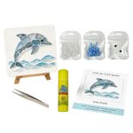 1x Glass Art Kit Handmade Tabletop Sea Animal Sea Glass Art Craft Kit with Stand