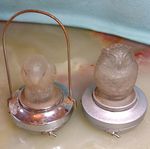 Pair Vintage 1930s Pifco Glass Owl/parrot Night Lights Lanterns Untested