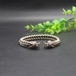 Rare Collectible Antique Tibet Silver Bangle Handwork Auspicious Dragon Bracelet