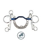 Ported Pelham Blue Sweet Iron Horse Bit Snaffle Size 4.5" 5" 5.5" 6"