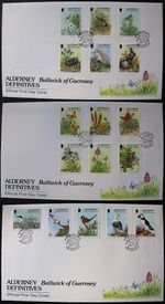 Alderney Stamps: "Alderney Definitives"  3 First Day Cover Set 1994