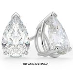 4ct Earrings Pear Cut White Gold Lab-Created VVS1/D/Excellent Diamond Test Pass