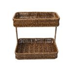 Two-Tier Storage Basket Standing Two-Tier Countertop Organizer Woven
