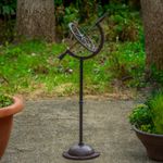 Woodside Cast Iron Garden Sundial Clock, Antique Ornamental Outdoor Décor