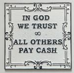 Heavy Vintage Original Cast Iron Retail Shop Business Sign Plaque