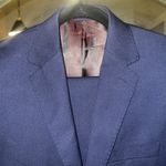 Gino Valentino Suit Super 150s 2 Piece Sz 36R 30x32 Pant Navy Wool Silk Designer