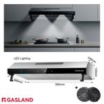GASLAND Visor Cooker Hood 60 cm Kitchen Extractor Fan Undercabinet Hood 333 m³/h