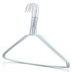 100 Coat Clothes Hangers Adult 40cm White Wire Metal Garment Trouser Bar Steel