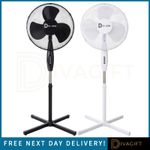 16INCH PEDESTAL FAN OSCILLATING WITH 3-SPEEDS ADJUSTABLE HEIGHT FLOOR STANDING