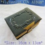 VICTORIAN CDV ALBUM,  50 Good Quality Photographs,  Green Tooled Leather Binding