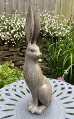 Hand Carved Archipelago Large Wooden Hare Sculpture Fully Marked 43cm Rare