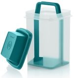 Tupperware Pick A Deli Large 8 Cup Square Pickle Container Strainer teal NEW