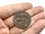 1857 FRANCE 10 CENTIMES COIN COUNTER STAMPED PEARS SOAP VICTORIAN ENGLAND