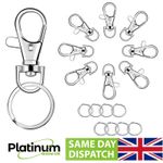 38mm Lobster Clasp Trigger Swivel Clasps Split Keyring Fob Key Ring Key Findings