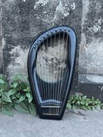 Black 10 Strings Pentatonic Lyre Harp Premium Lyre With Key, Bag and Strings