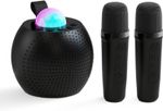 Karaoke Machine Mini Bluetooth Speaker w/ 2 Wireless Mics Perfect for Gifts