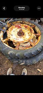 Wheel & Rim Assembly Steel Rim White 6 Lug Heavy Machine/Tractor