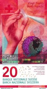 SWITZERLAND - 2016 20 Francs Studer and Zurbrugg UNC Banknote