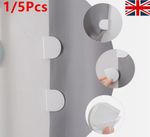 1/5Pcs Shower Curtain Clip SelfLiving Room ABS Anti Splash Wall Mounted UK
