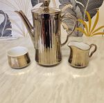Silver Plate Coffee/Tea Pot Set with Creamer Jug and Sugar Bowl, 3 Piece