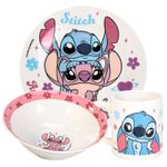 Disney Stitch Ceramic Dinner Breakfast Dining Set for Kids 3-Piece